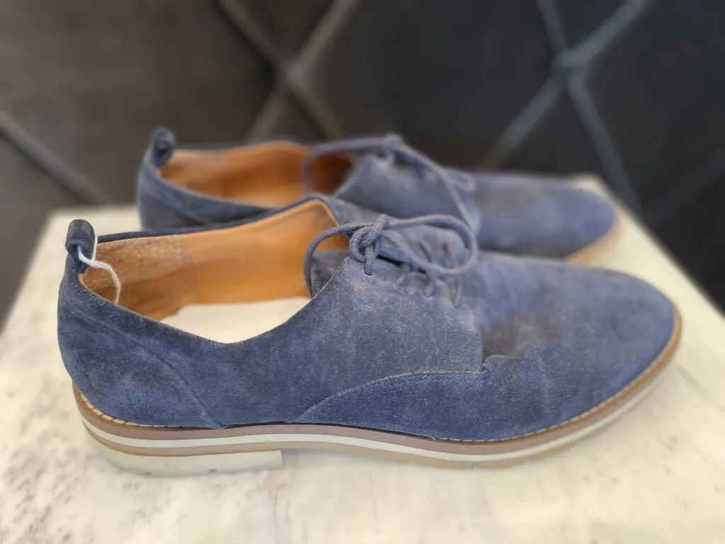 (8) Lace-Up Suede Loafers w/ Small Heel