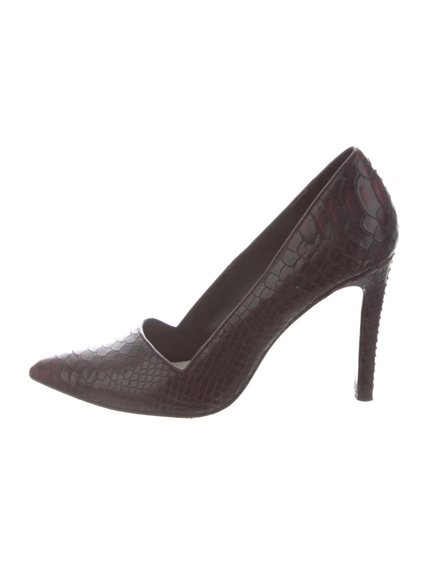 Alice   Olivia Black Snake Heels - 8