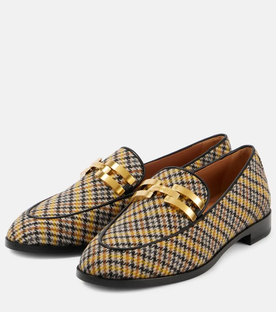 Aquazzura Brandi plaid loafers