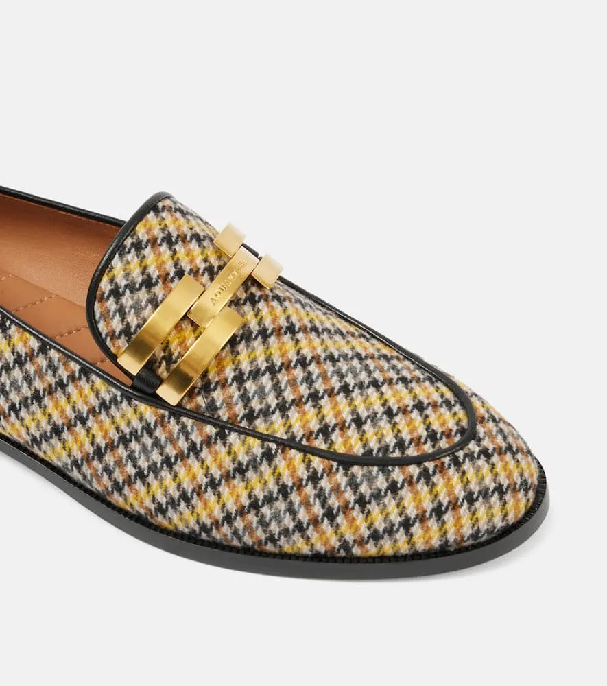 Aquazzura Brandi plaid loafers