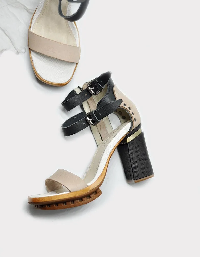 ARTMU DOUBLE BUCKLE DETAIL HEELED SANDALS