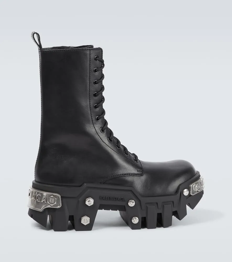 Balenciaga Bulldozer leather lace-up boots