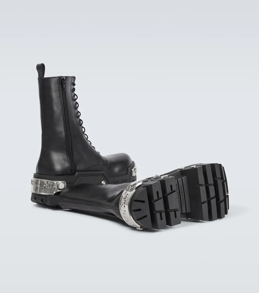 Balenciaga Bulldozer leather lace-up boots