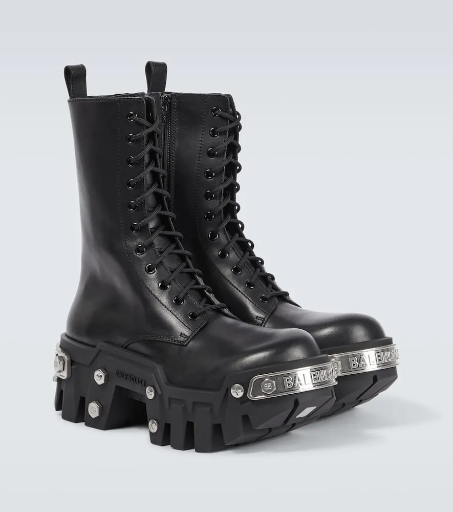 Balenciaga Bulldozer leather lace-up boots