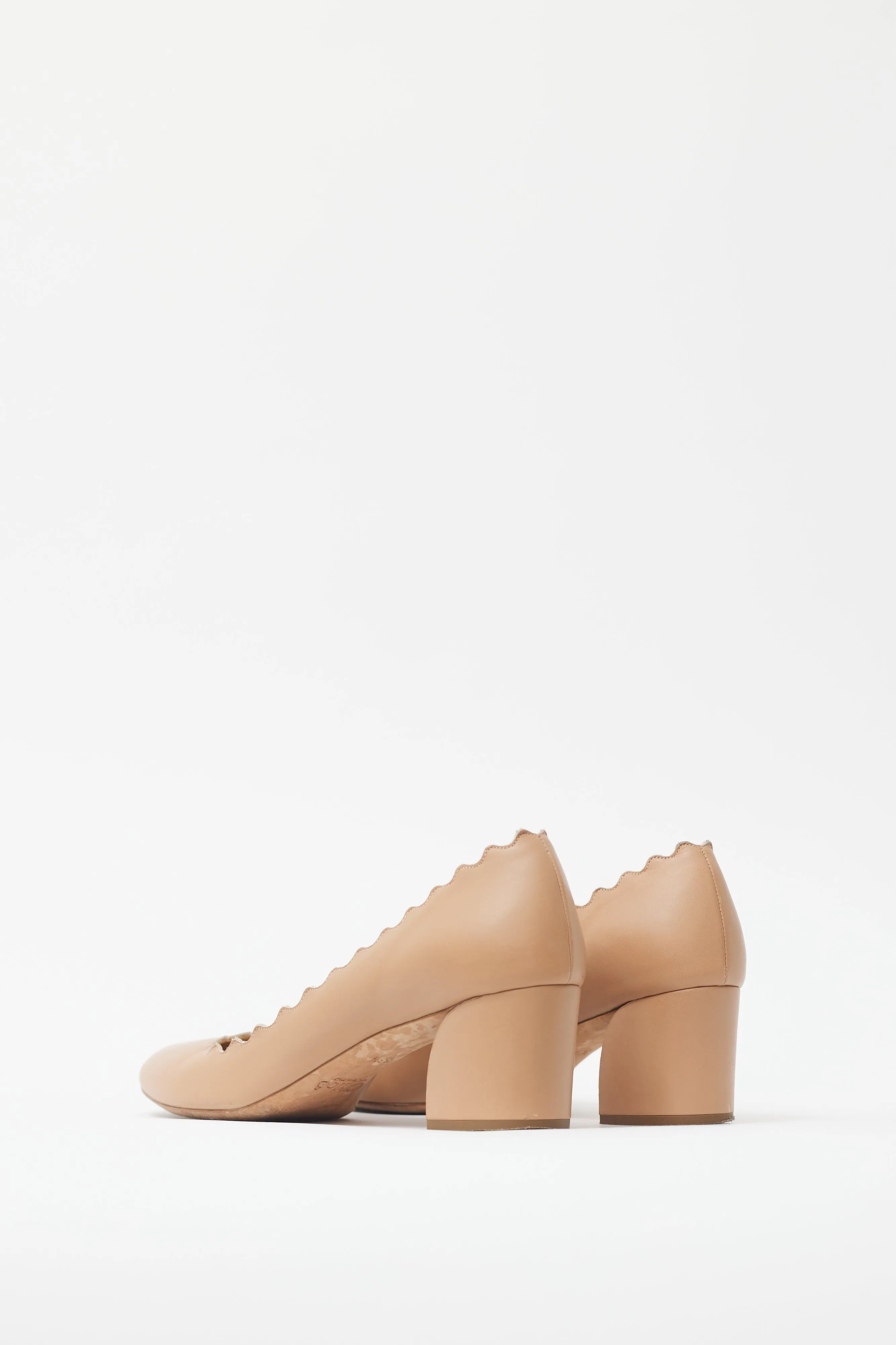 Beige Leather Lauren Trim Pump