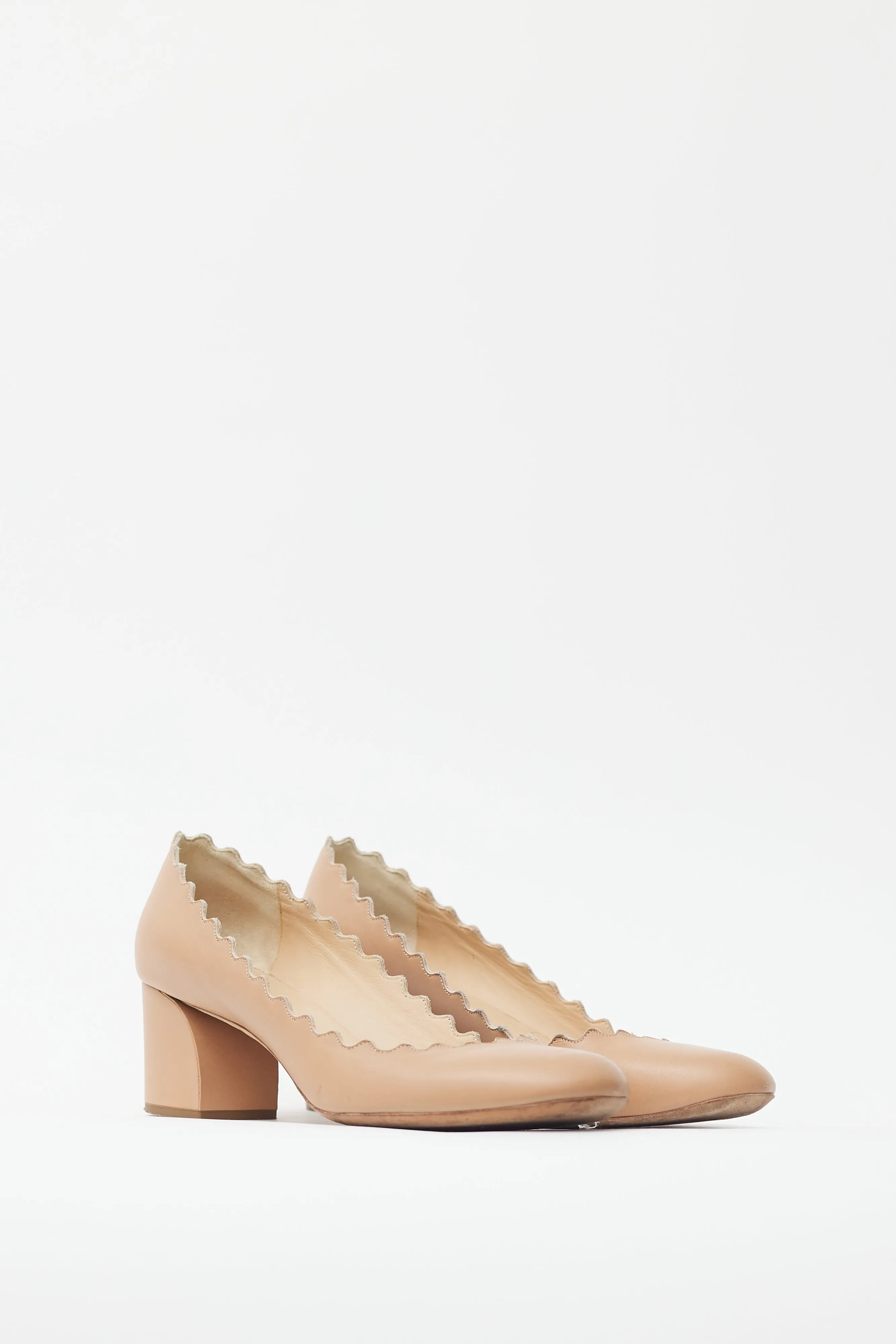 Beige Leather Lauren Trim Pump