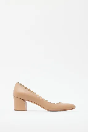 Beige Leather Lauren Trim Pump