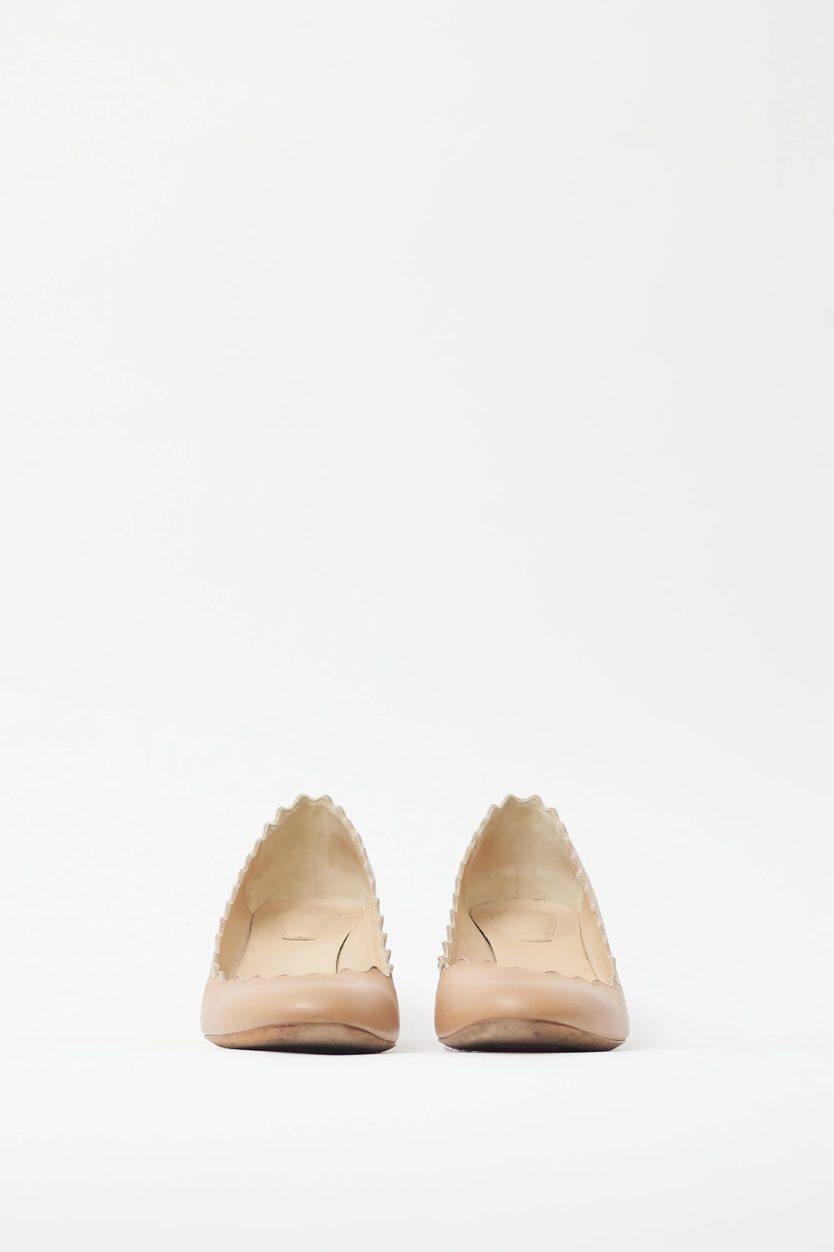 Beige Leather Lauren Trim Pump