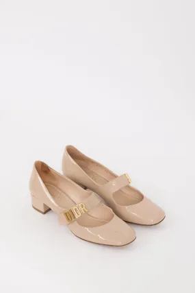 Beige Patent Leather Baby D Ballet Pump