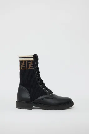 Black & Multi Leather Rockoko Monogram Boot
