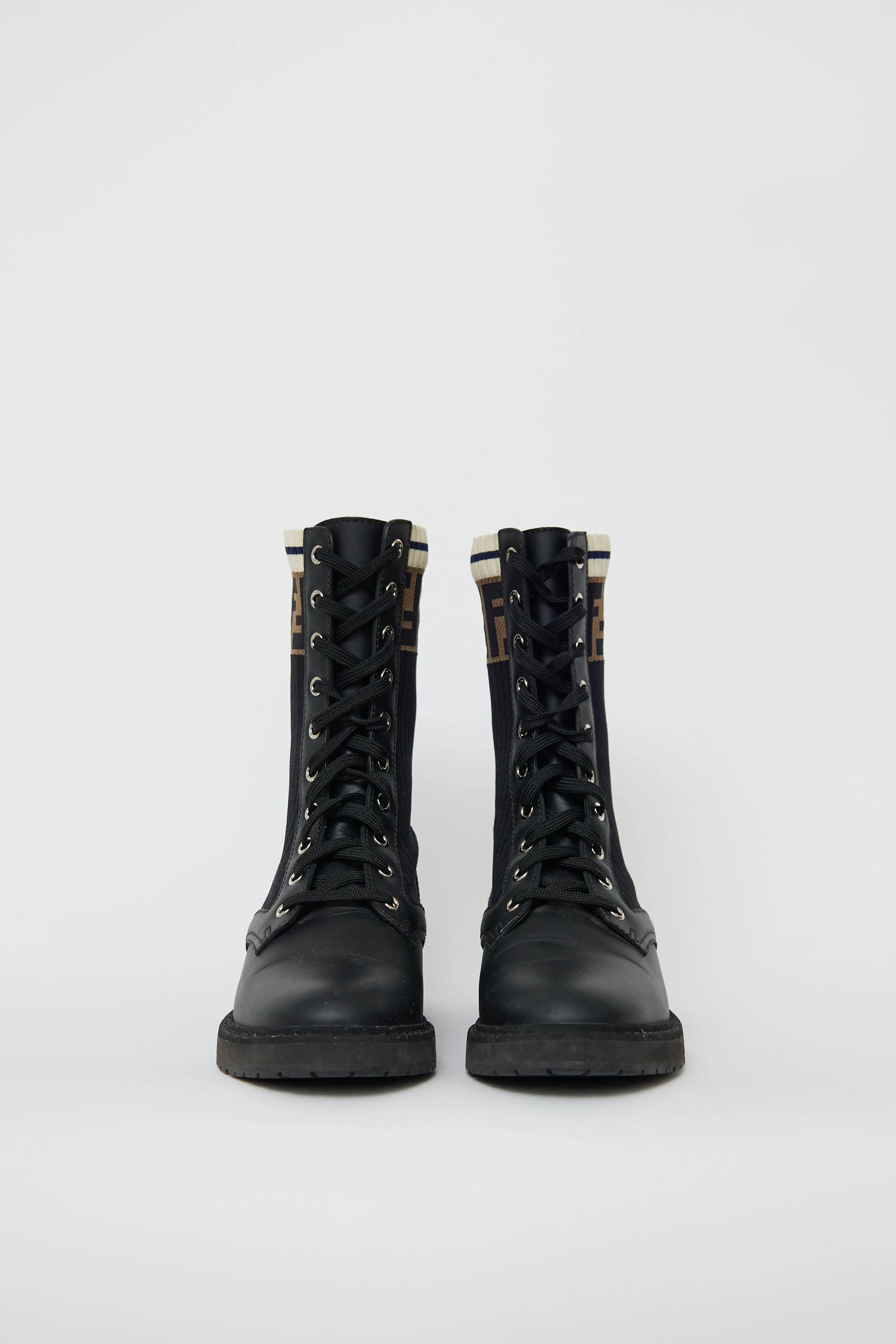 Black & Multi Leather Rockoko Monogram Boot
