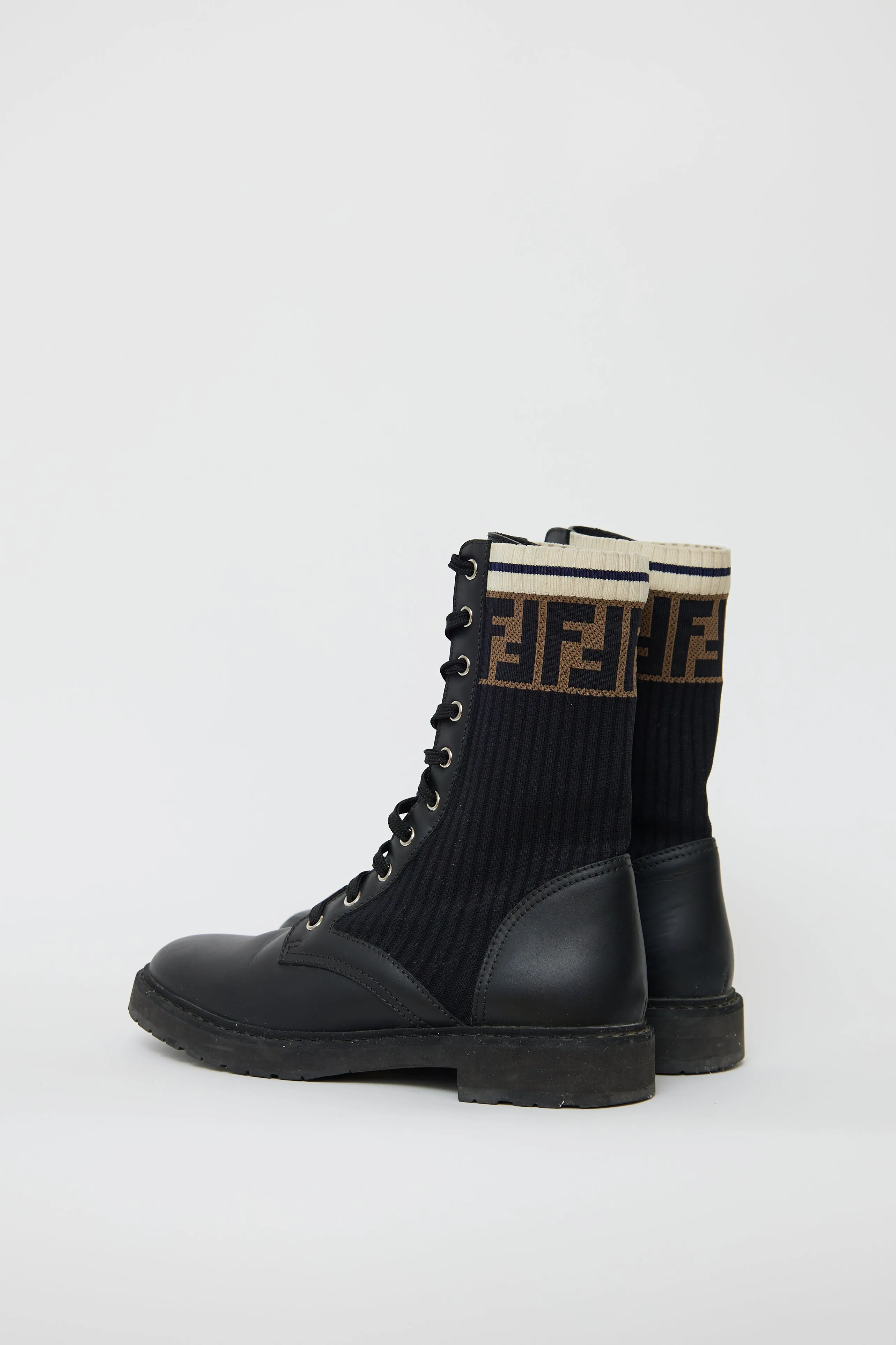 Black & Multi Leather Rockoko Monogram Boot