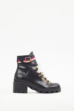 Black & Multicolour Leather Sylvie Ankle Boot