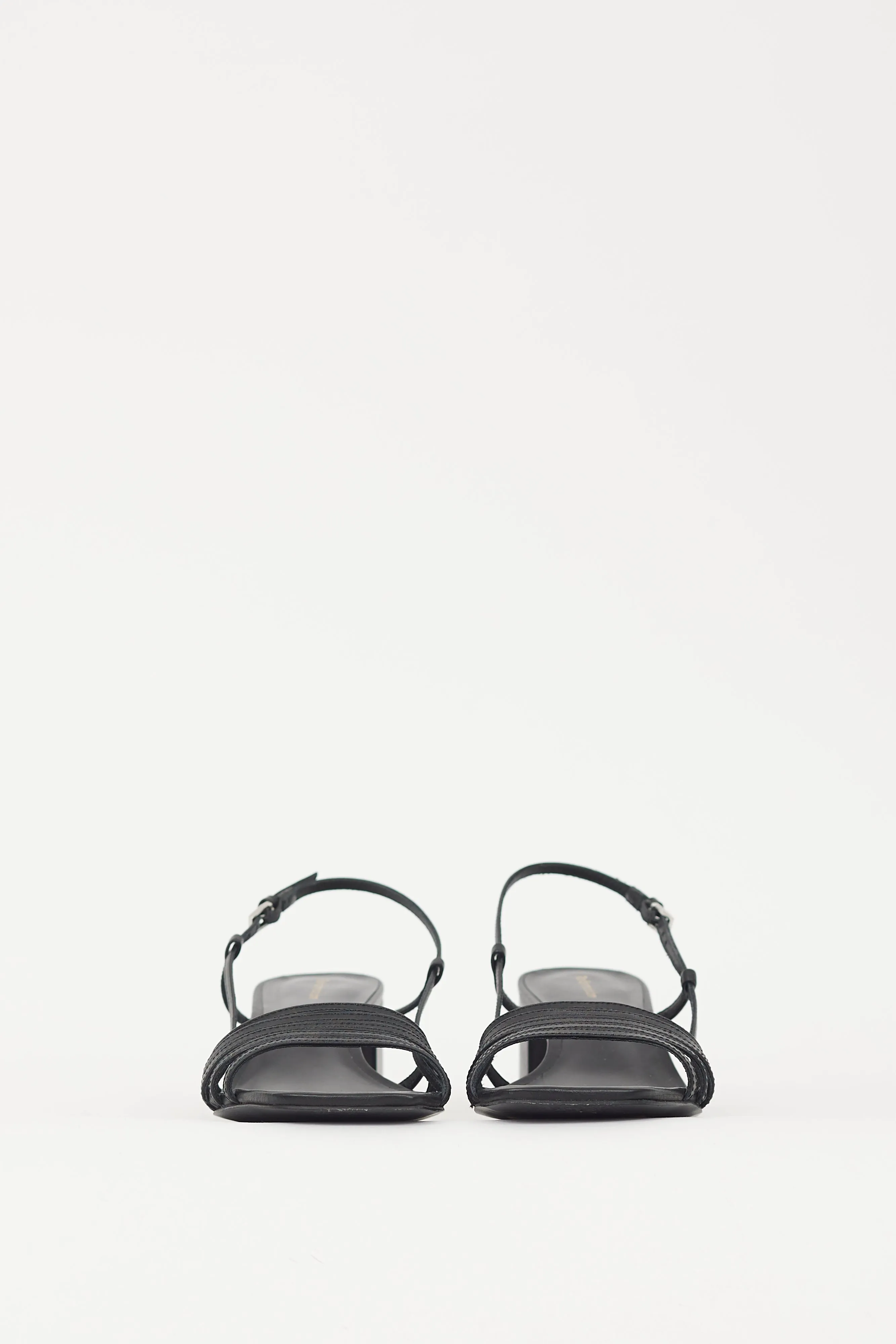 Black Leather Eleonora Slingback Heel