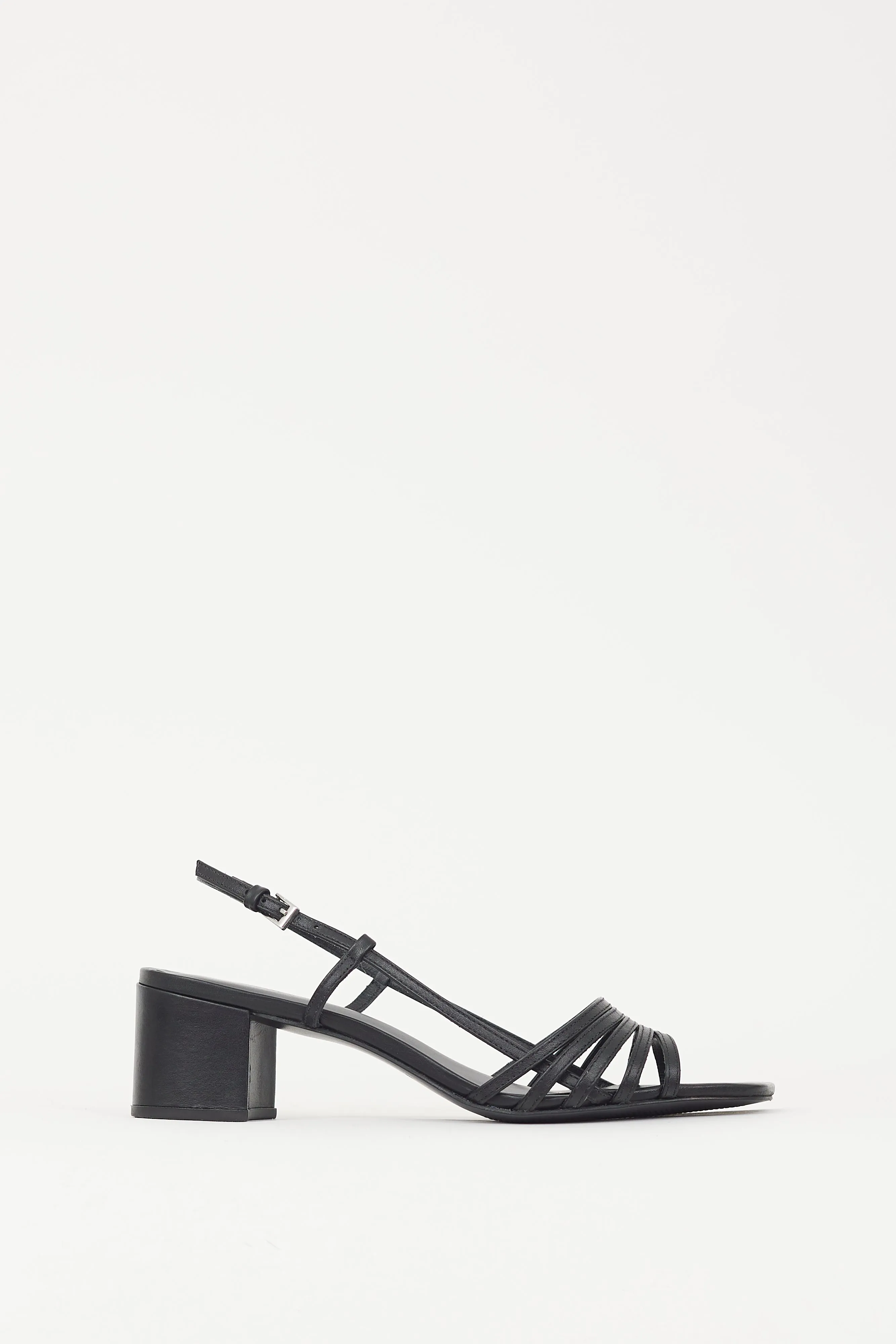 Black Leather Eleonora Slingback Heel