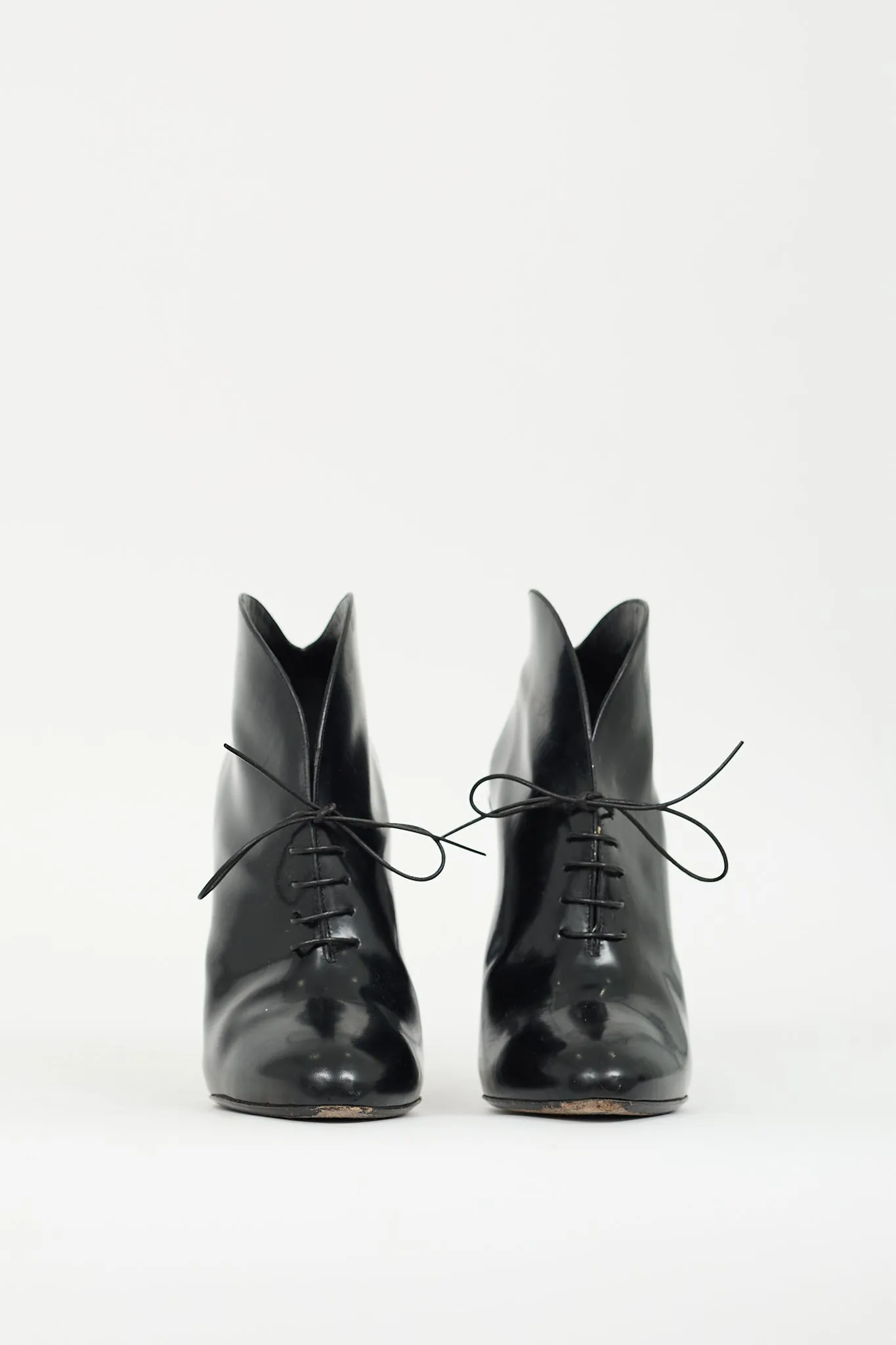 Black Leather Kim Lace Up Boot