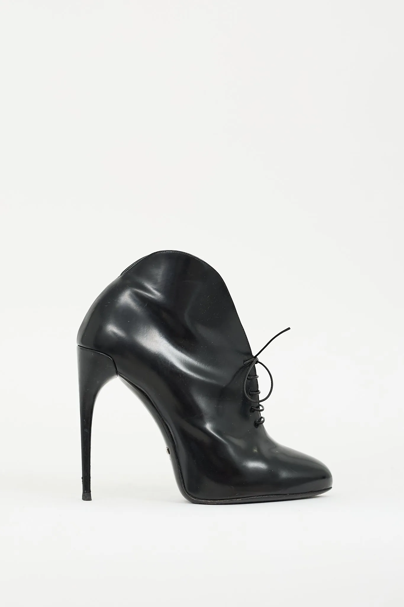 Black Leather Kim Lace Up Boot