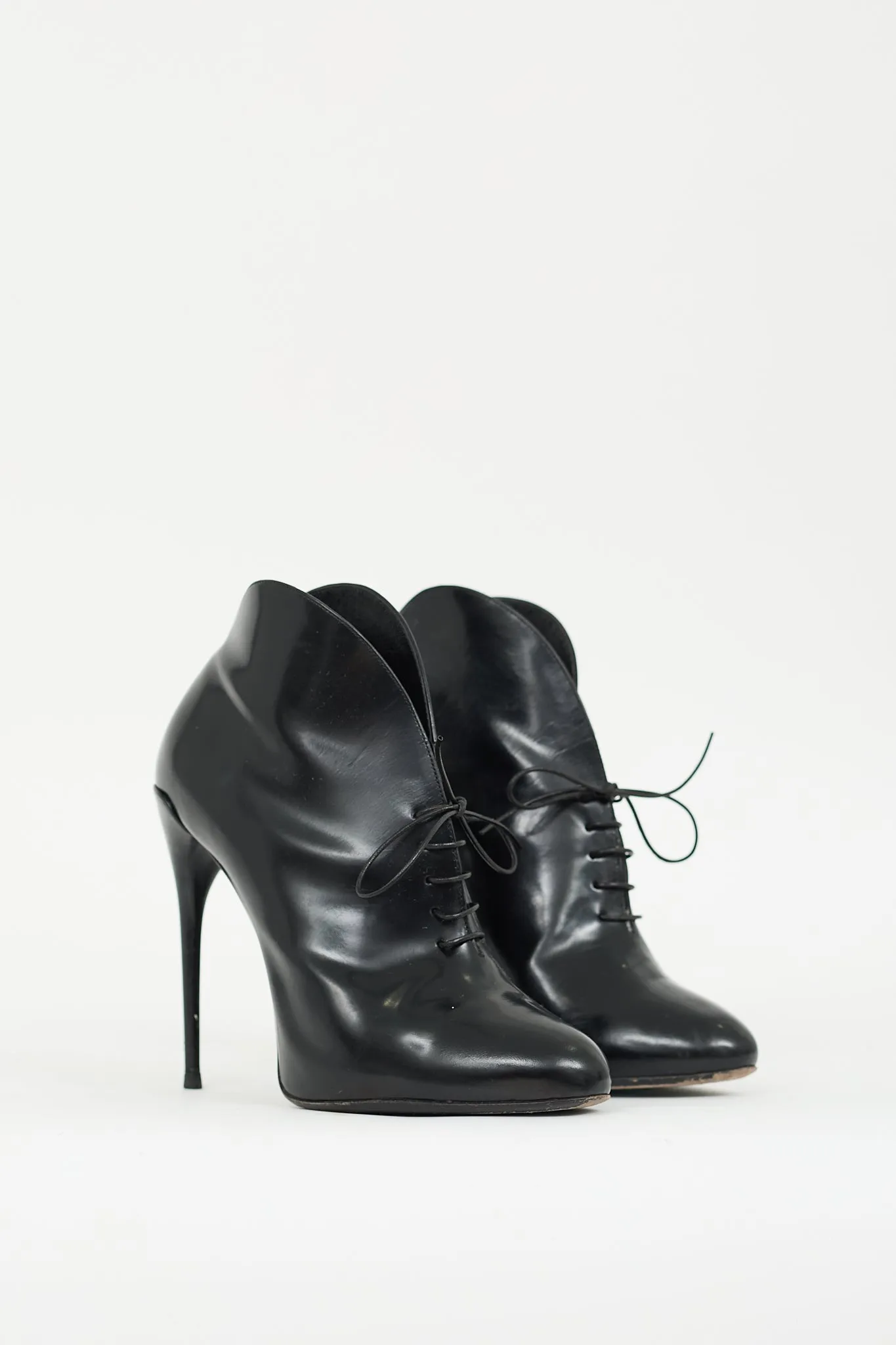 Black Leather Kim Lace Up Boot