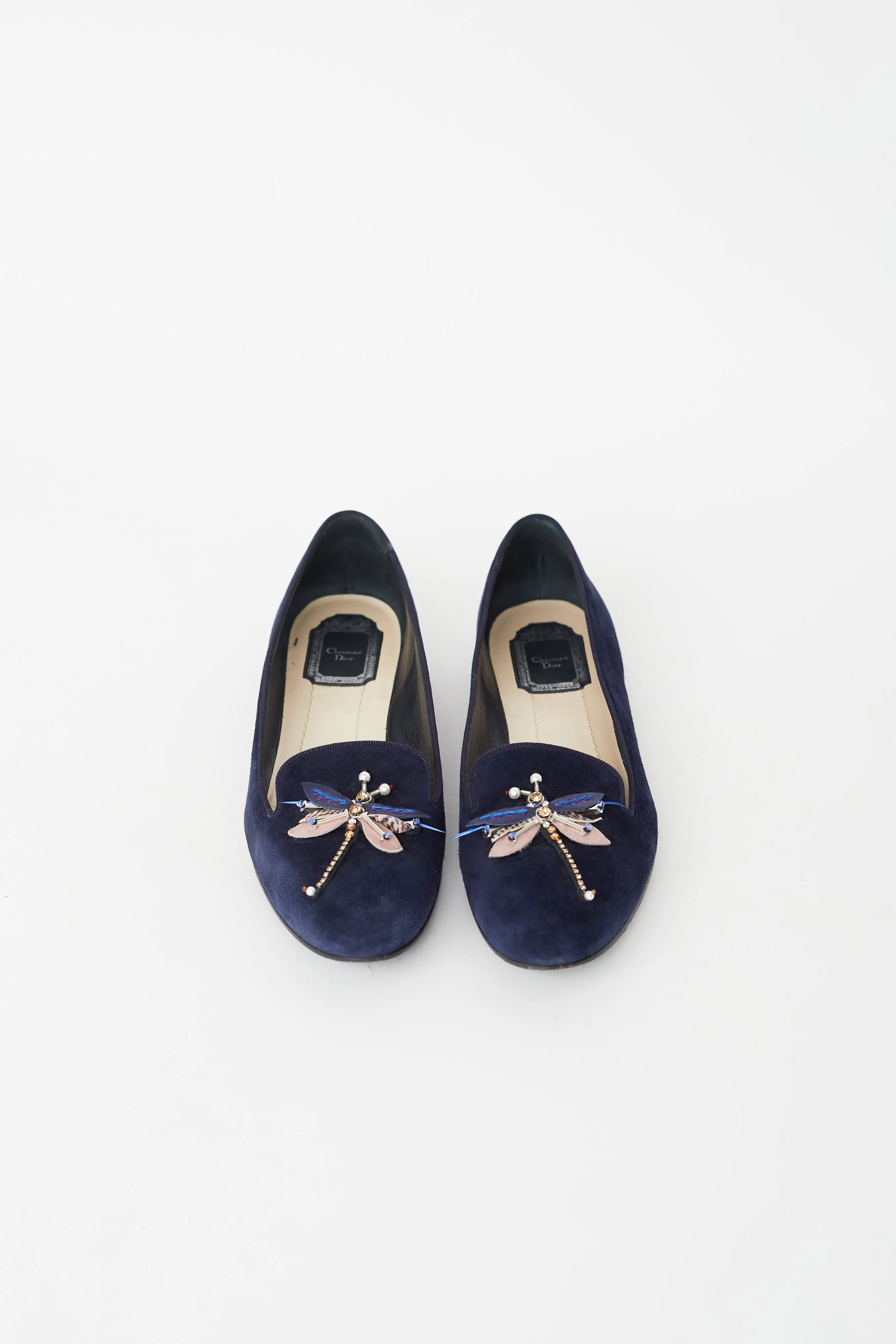 Blue Suede Dragonfly Ballet Flat