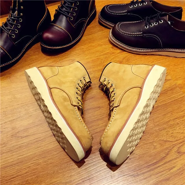 Boots Lace-Up Genuine Leathe D488