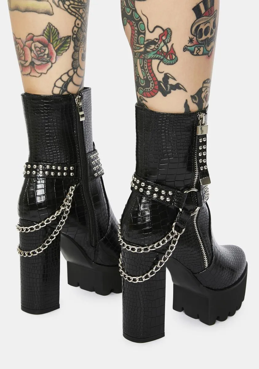 Brax Chain Croc Platform Boots