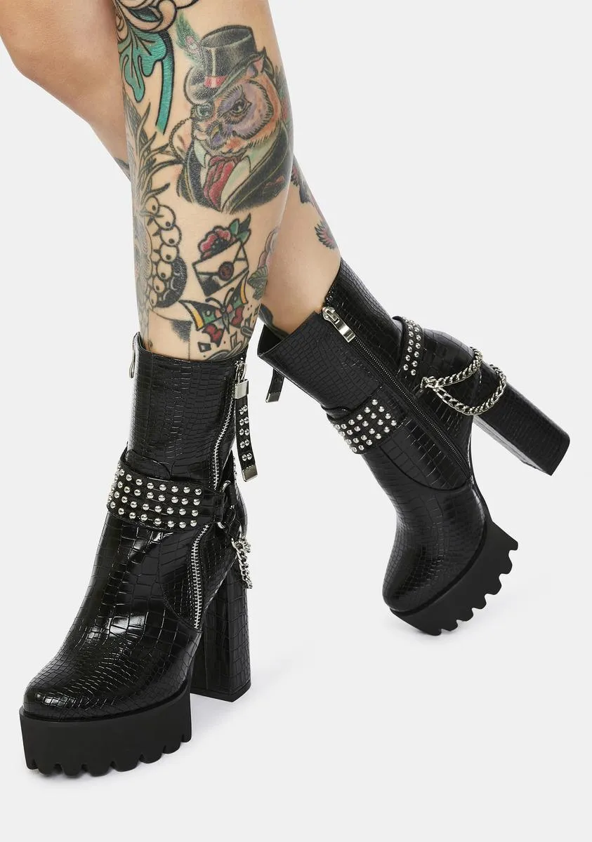 Brax Chain Croc Platform Boots