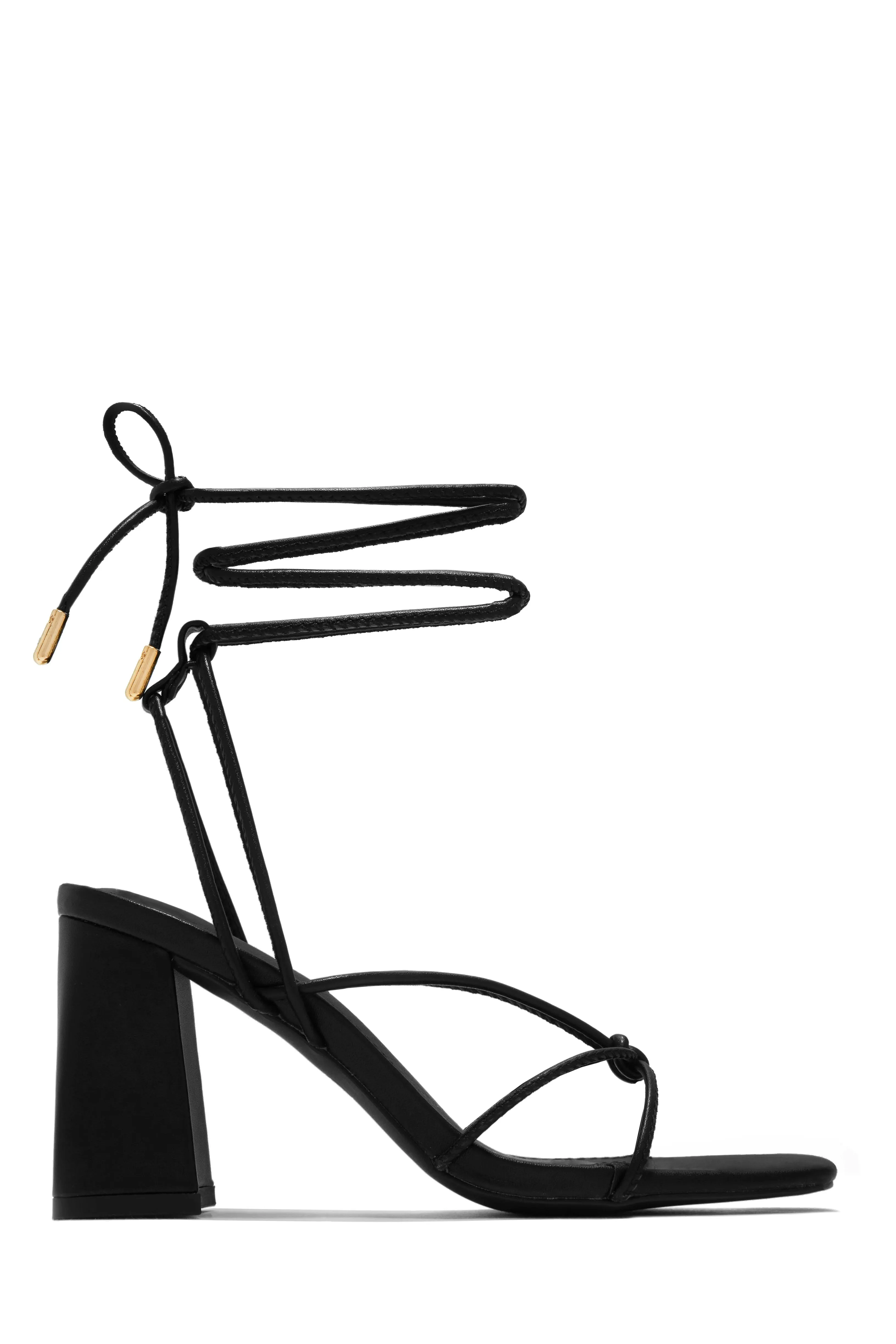 Briella Lace Up Block Heels - Silver