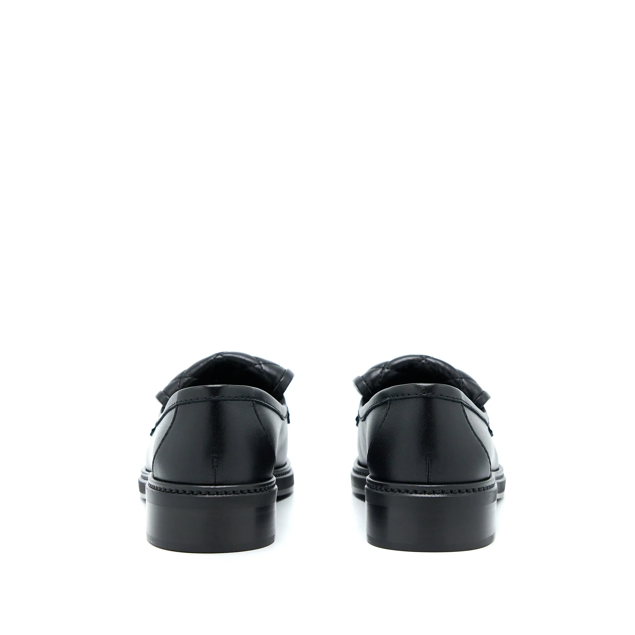 Chanel Size 38 CC Turnlock Loafers Black Quilted Leather LGHW