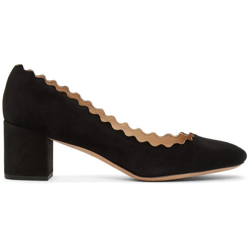 ChloÃ© Black Suede Lauren Pumps