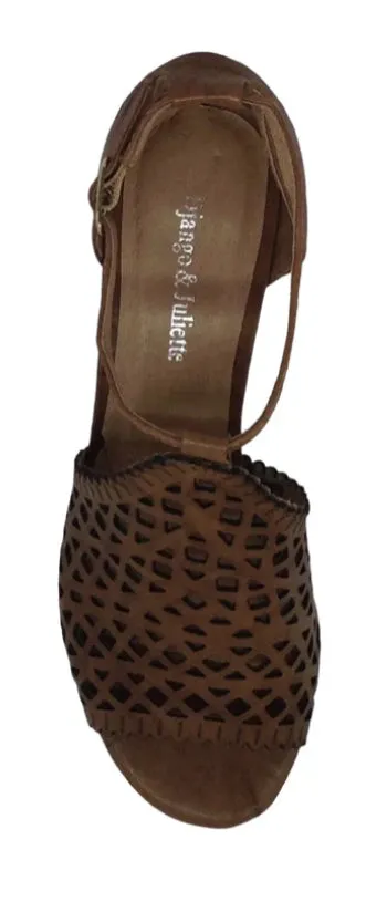 Django & Juliette Cavila ~ Teal ~ Black ~ Tan ~ Leather Heel