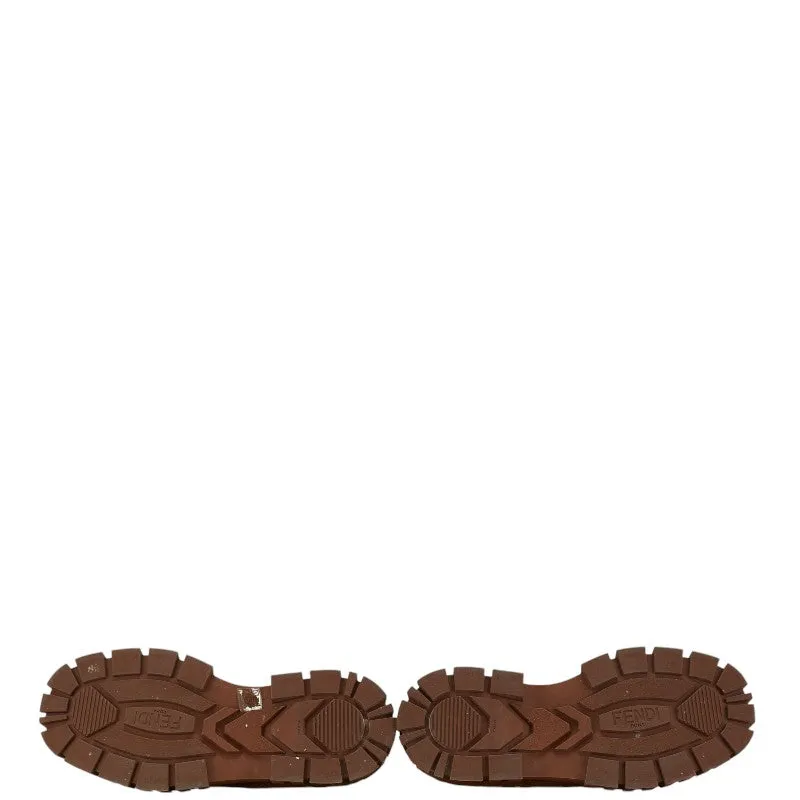 Fendi Suede Lace-Up Boots Brown