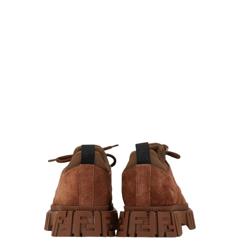 Fendi Suede Lace-Up Boots Brown