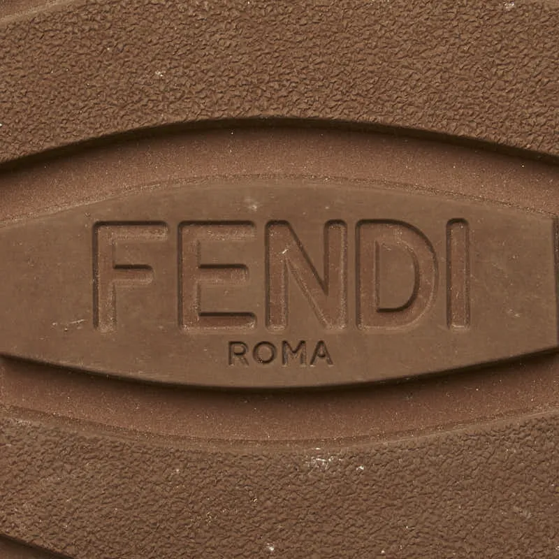 Fendi Suede Lace-Up Boots Brown