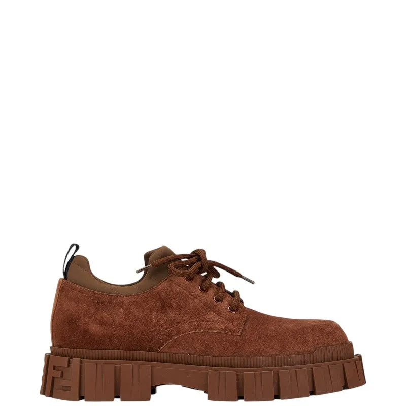 Fendi Suede Lace-Up Boots Brown
