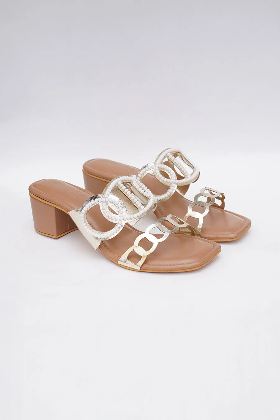 Golden Block Heels