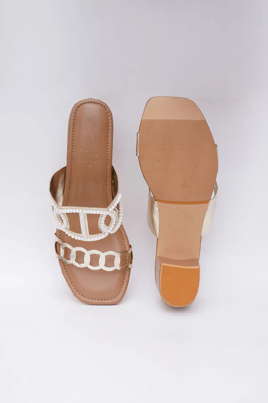 Golden Block Heels