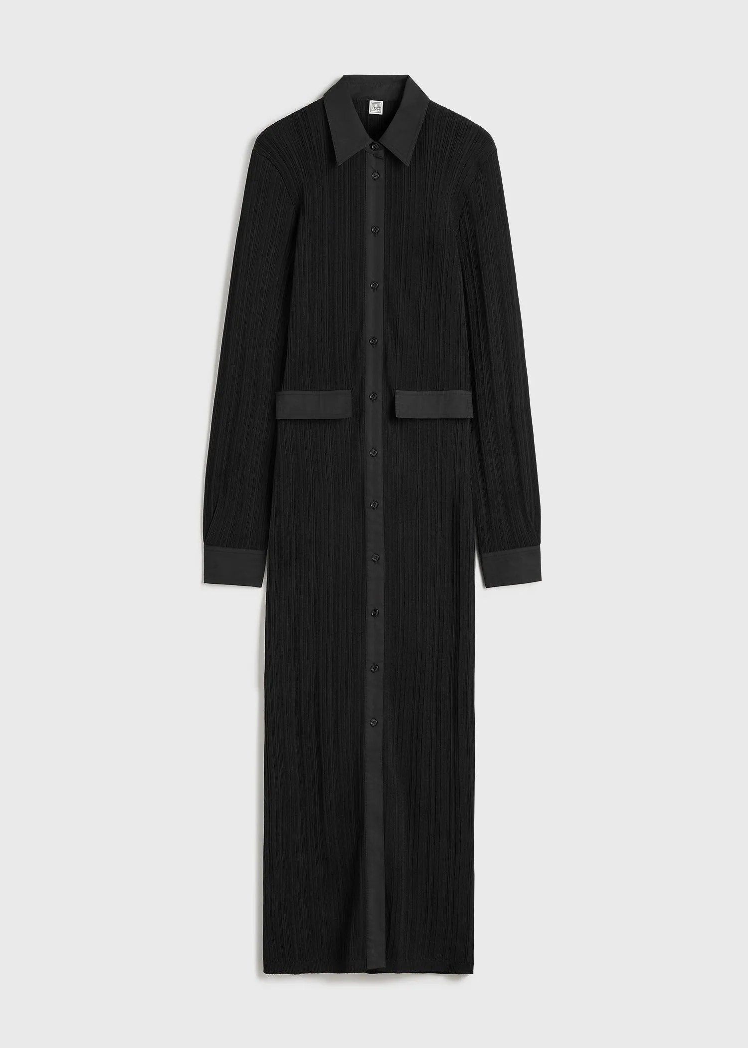 Knitted shirt dress black