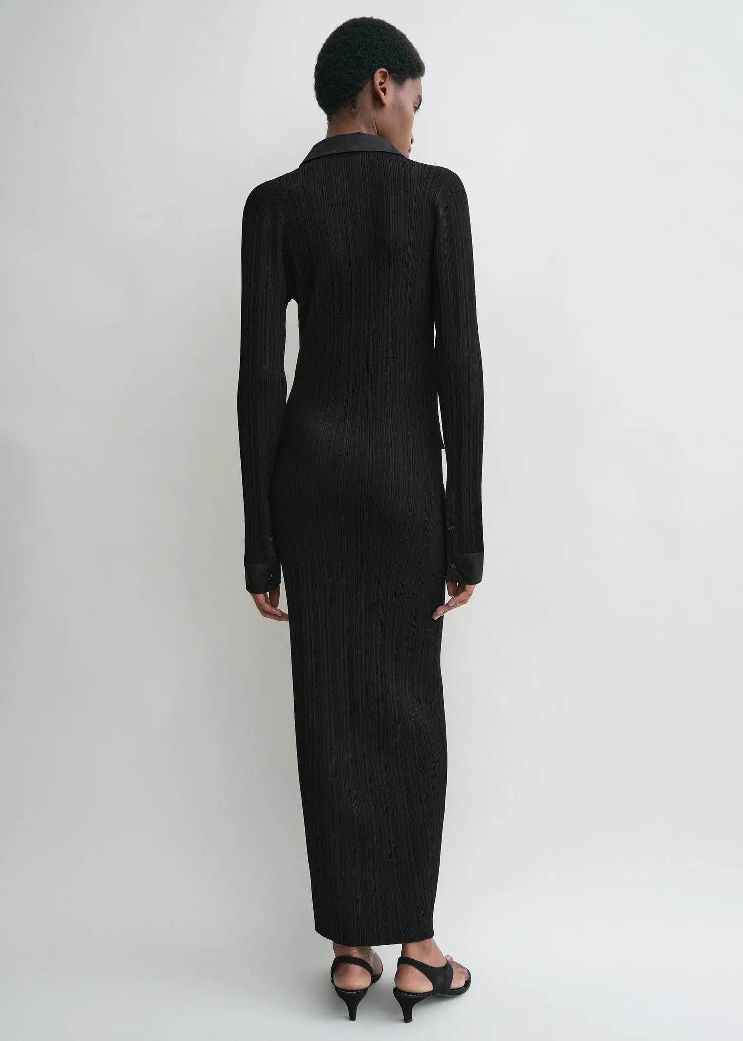Knitted shirt dress black