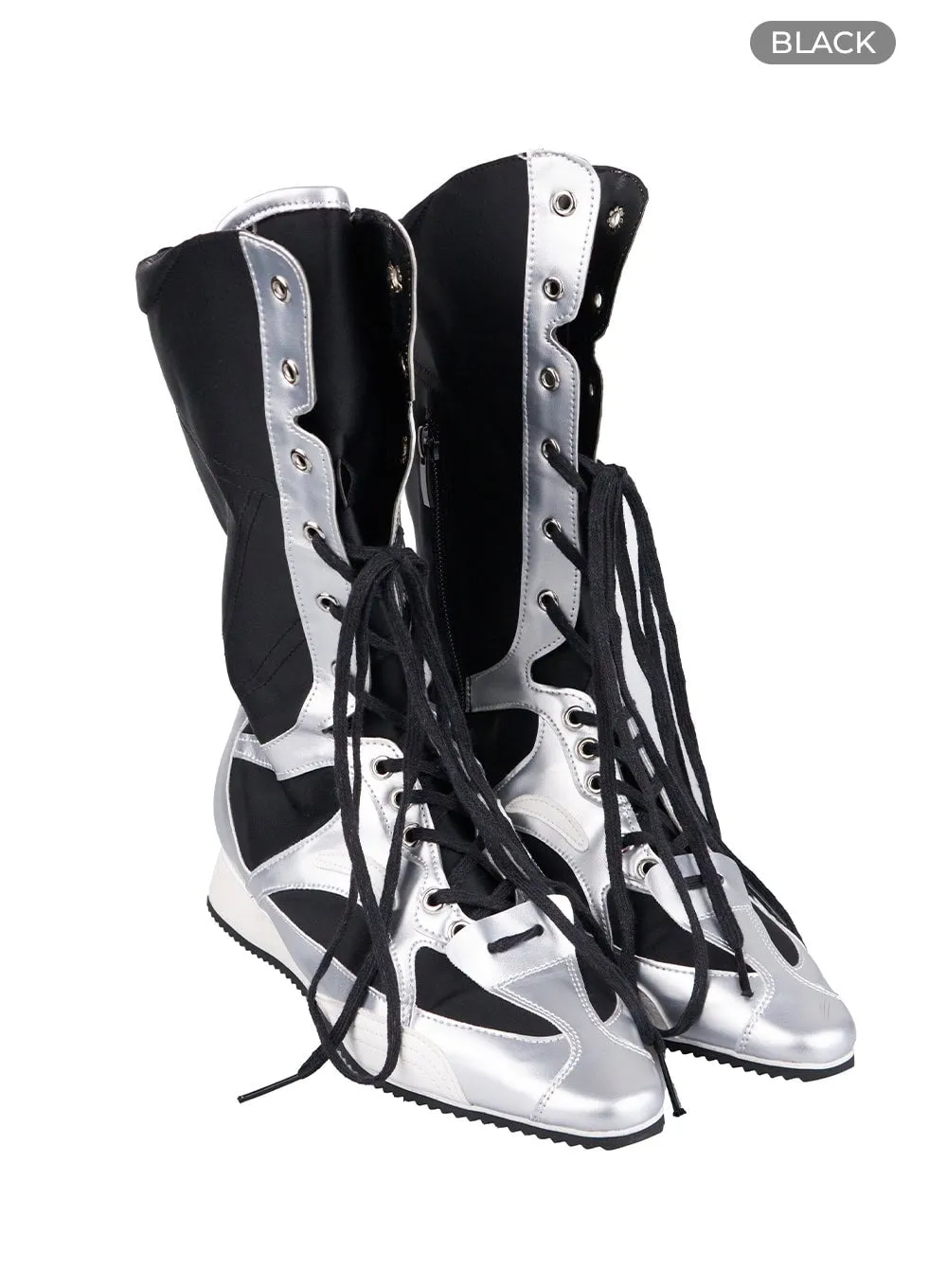 Lace-Up Long Boots IO430