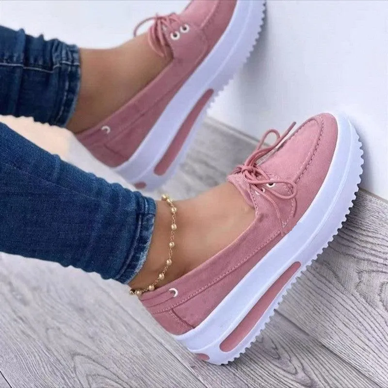 Lace-up Rivet Flats Sneakers for Women