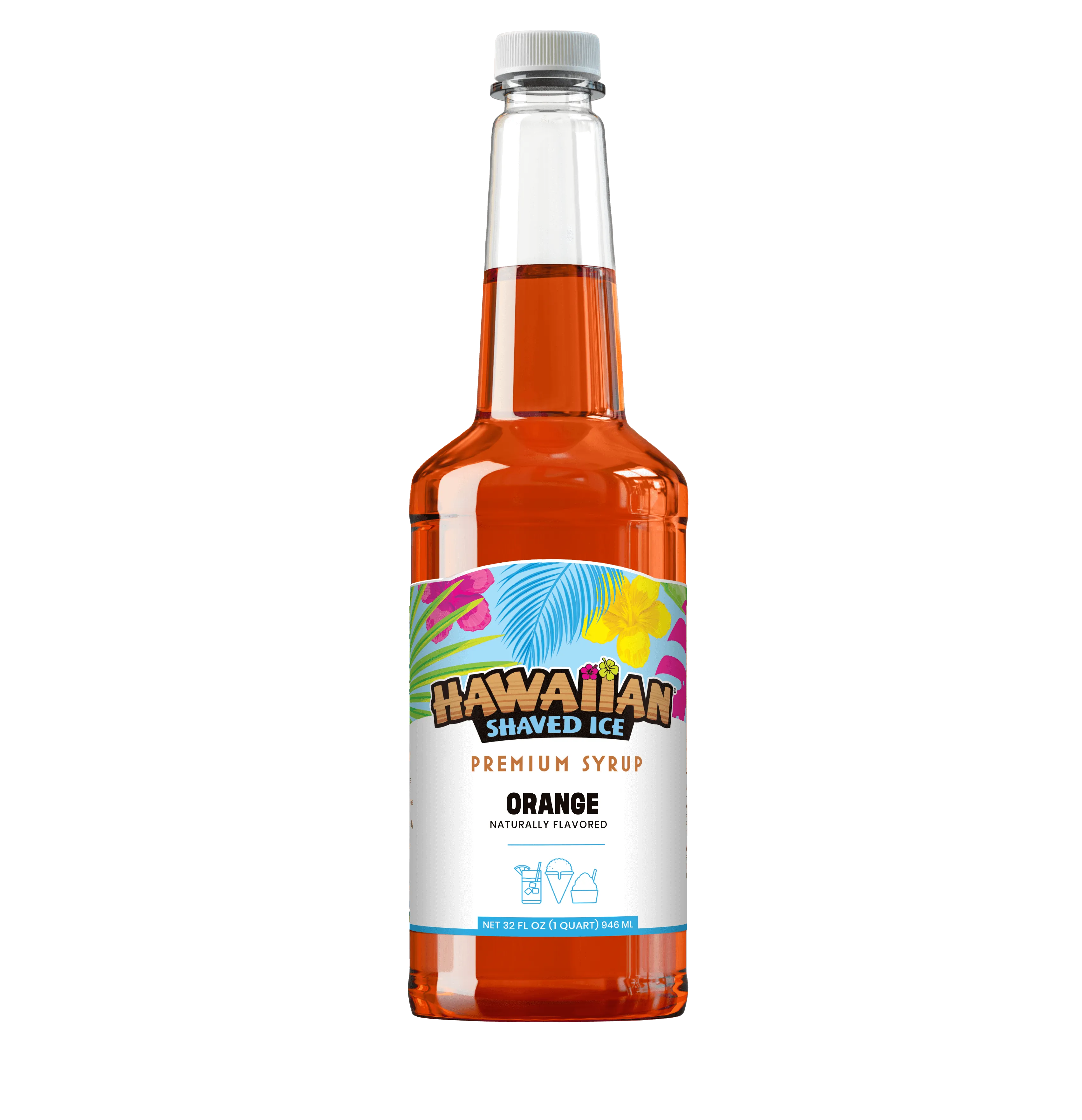 Orange Shaved Ice & Snow Cone Flavored Syrup - Quart