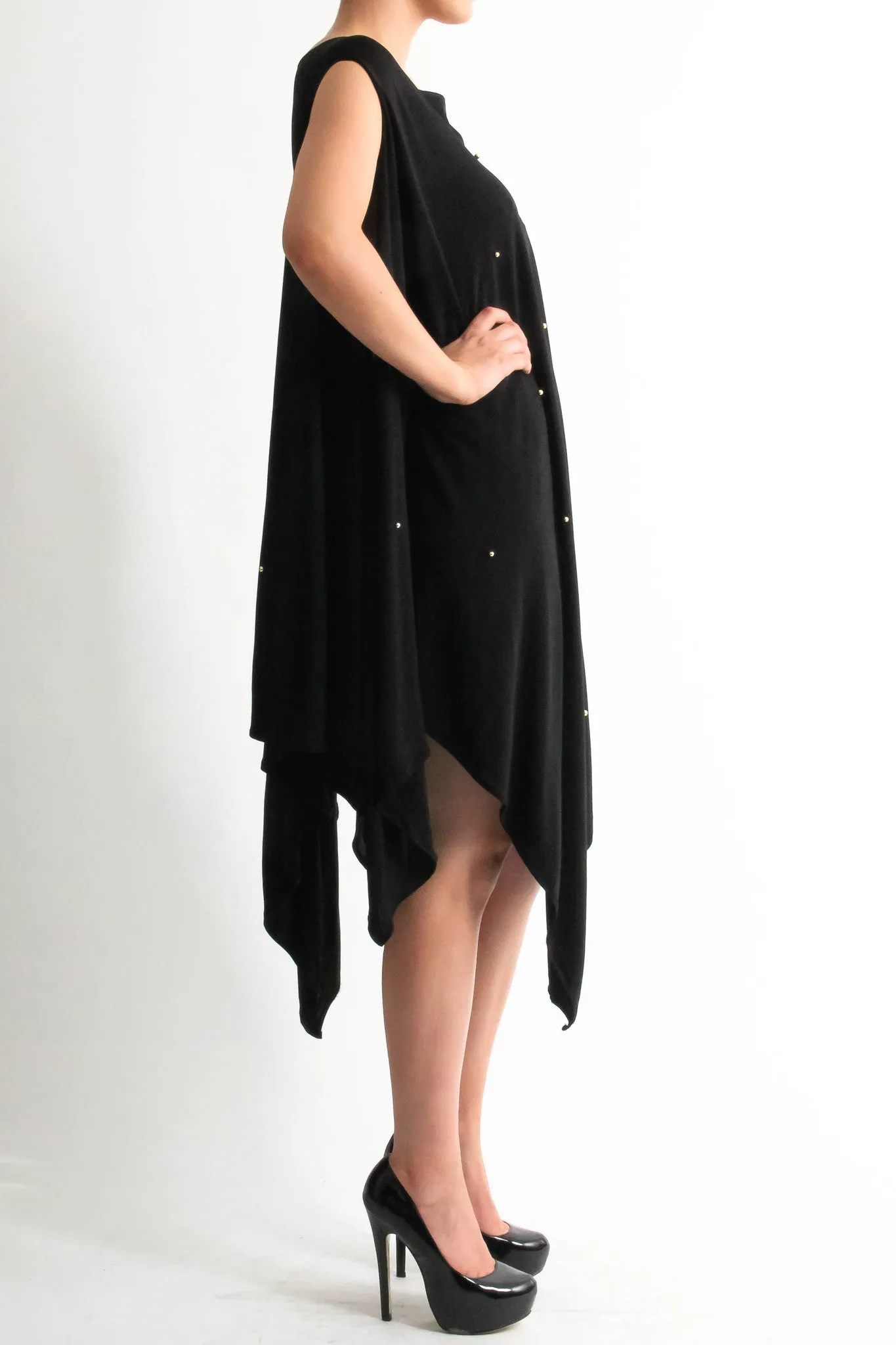 Oversized beaded black dress
