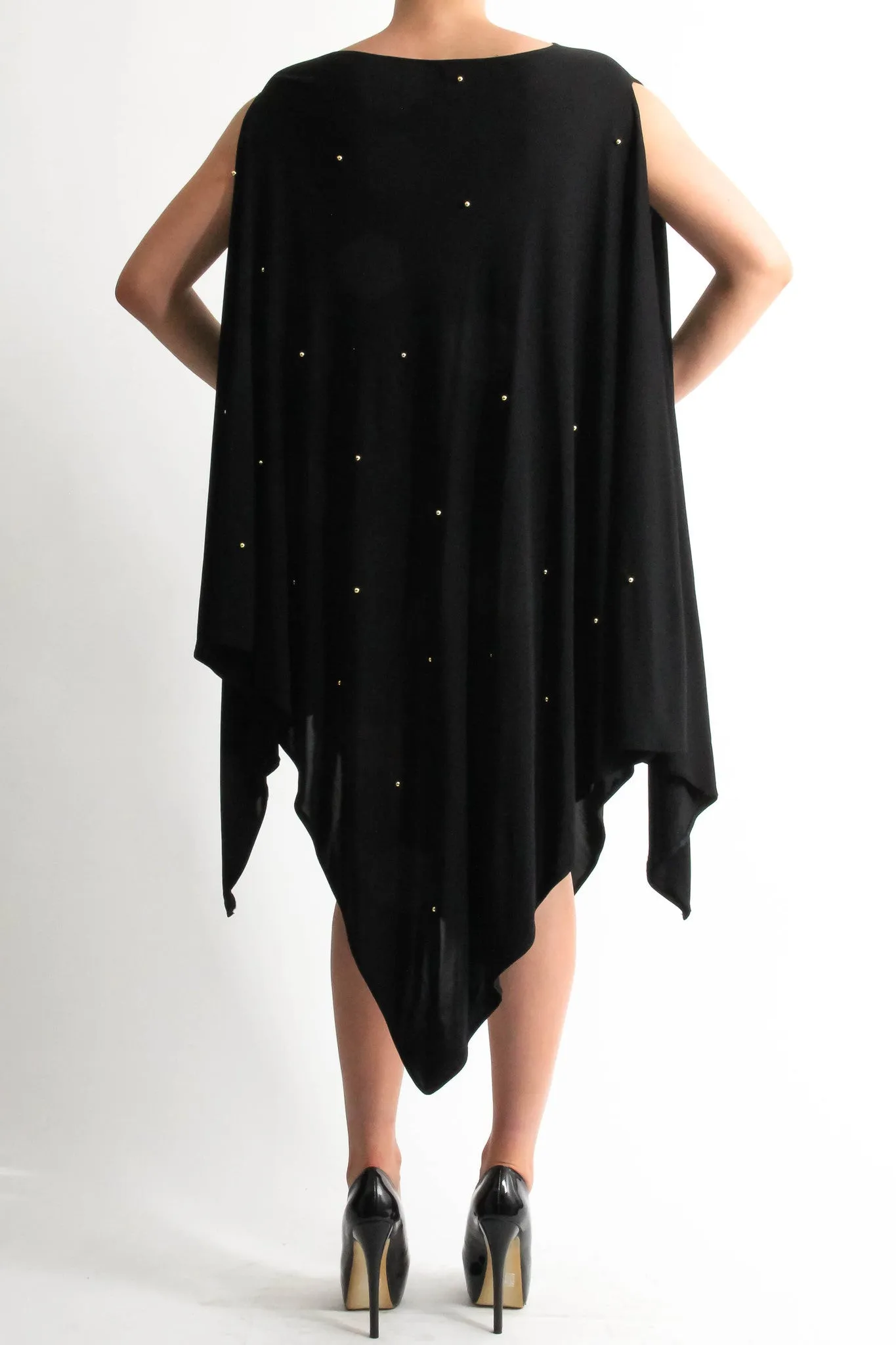 Oversized beaded black dress