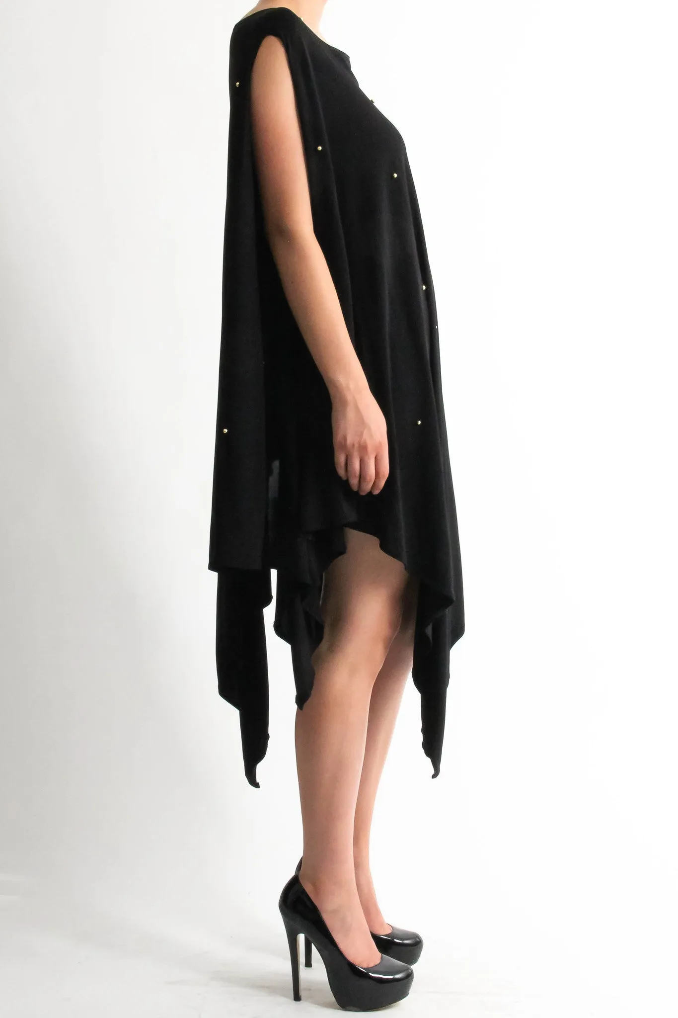 Oversized beaded black dress