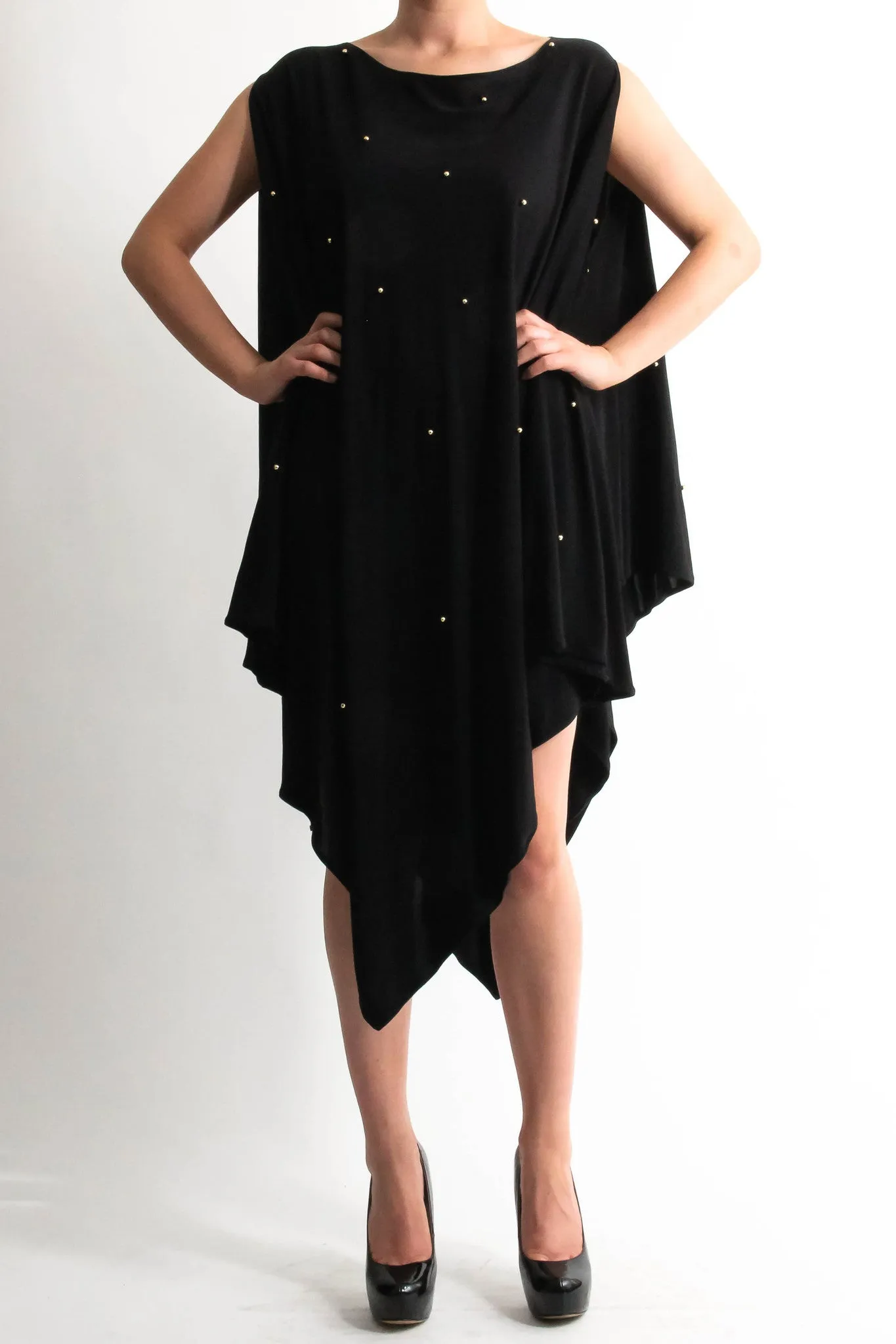 Oversized beaded black dress