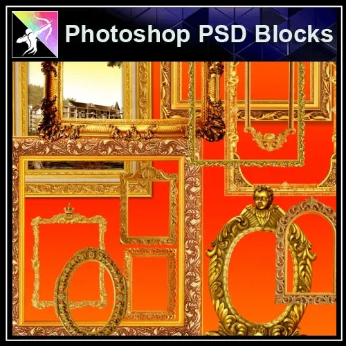★Photoshop PSD Decorative Elements V8-PSD Decorative Elements,Skirting Board,Corner Post,Neoclassicism Decor,Baroque elements