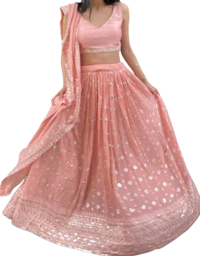 Pink Aisha Embellished Lehenga