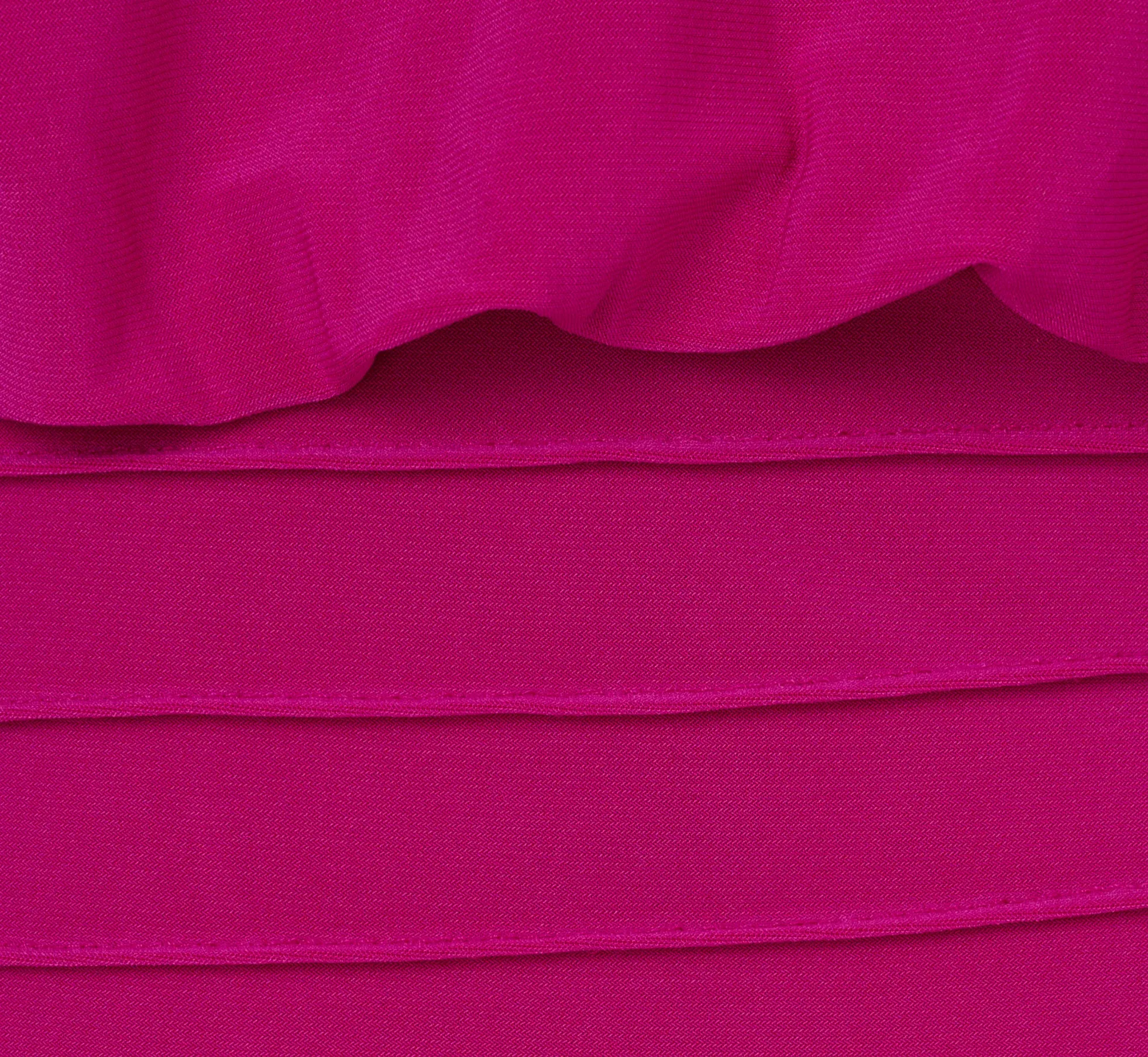 Plus Size Blouson Pintucked Dress With Cold Shoulder Sleeves In Hot Magenta
