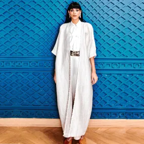 SWIRLS OF PEARLS ON SUGAR ABAYA