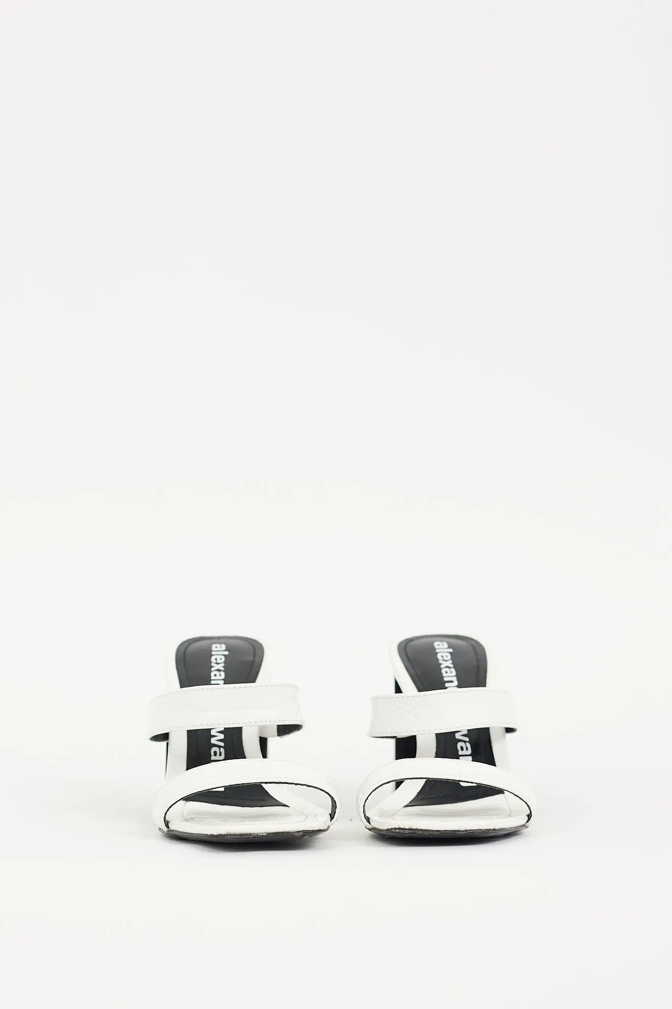 White Embossed Leather Hayden Heel